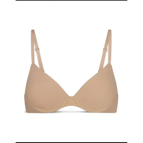 SKIMS Fits Everybody T Shirt Bra Clay Nude Underwire 32DD Seamless NWOT - Picture 5 of 6